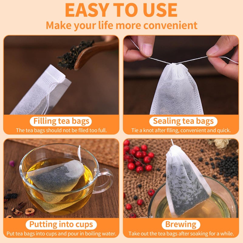 TamBee 200Pcs 5.9" x 7.87" Disposable Drawstring Tea infusers Tea Filter Bags for Loose Tea Herbs Spice Bags for Brew Tea Cold Brew Coffeeï¼ˆ 5.9" x 7.87" /15 x 20cmï¼‰ (200) - Image 5